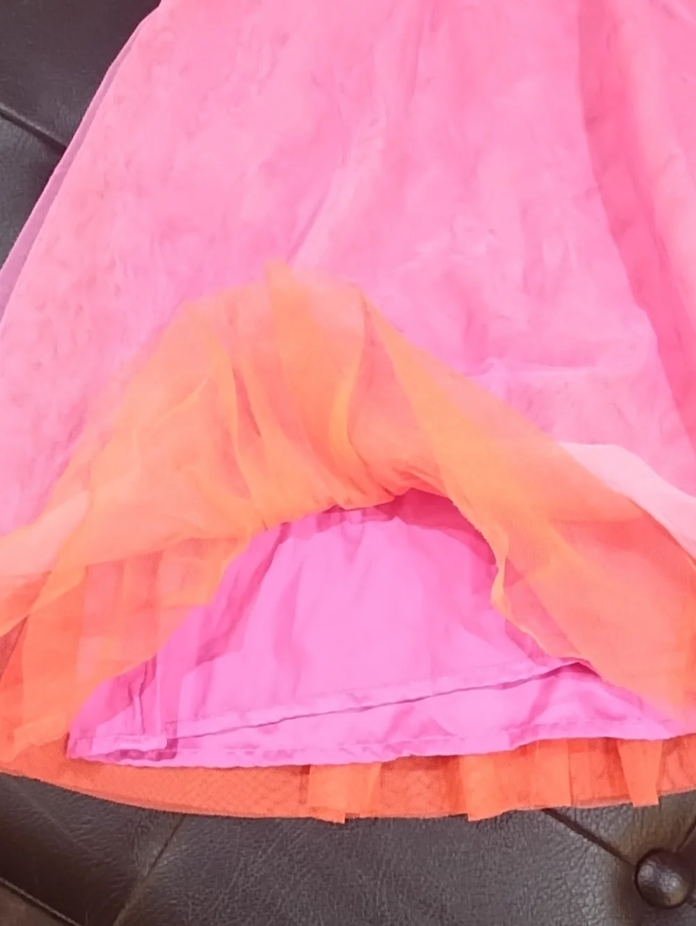 Cherokee Bright Pink Girls Dress with Tulle Detail